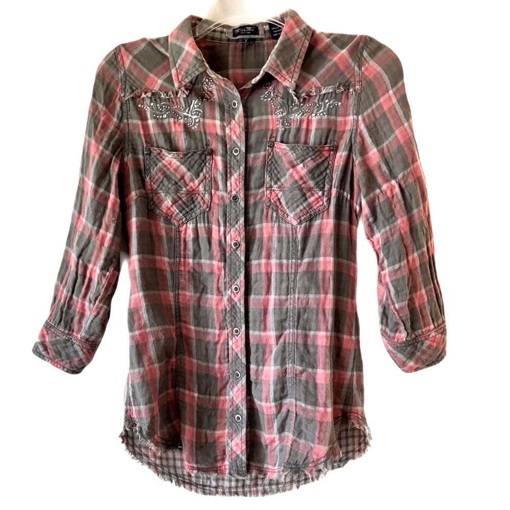 Plaid Button-Up Women's Top